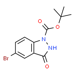ChemSpider 2D Image | 2-Methyl-2-propanyl 5-bromo-3-oxo-2,3-dihydro-1H-indazole-1-carboxylate | C12H13BrN2O3