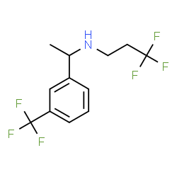 ChemSpider 2D Image | 3,3,3-Trifluoro-N-{1-[3-(trifluoromethyl)phenyl]ethyl}-1-propanamine | C12H13F6N