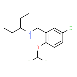 ChemSpider 2D Image | N-[5-Chloro-2-(difluoromethoxy)benzyl]-3-pentanamine | C13H18ClF2NO