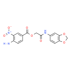ChemSpider 2D Image | 2-(1,3-Benzodioxol-5-ylamino)-2-oxoethyl 4-amino-3-nitrobenzoate | C16H13N3O7