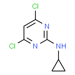 ChemSpider 2D Image | 4,6-Dichloro-N-cyclopropyl-2-pyrimidinamine | C7H7Cl2N3