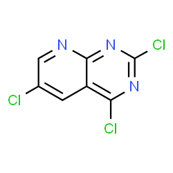 ChemSpider 2D Image | 2,4,6-Trichloropyrido[2,3-d]pyrimidine | C7H2Cl3N3