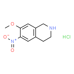 ChemSpider 2D Image | 7-methoxy-6-nitro-1,2,3,4-tetrahydroisoquinoline hydrochloride | C10H13ClN2O3