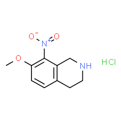 ChemSpider 2D Image | 7-methoxy-8-nitro-1,2,3,4-tetrahydroisoquinoline hydrochloride | C10H13ClN2O3