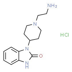 ChemSpider 2D Image | 1-[1-(2-Aminoethyl)-4-piperidinyl]-1,3-dihydro-2H-benzimidazol-2-one hydrochloride (1:1) | C14H21ClN4O