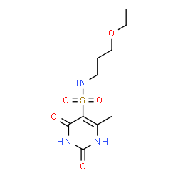 ChemSpider 2D Image | N-(3-Ethoxypropyl)-6-methyl-2,4-dioxo-1,2,3,4-tetrahydro-5-pyrimidinesulfonamide | C10H17N3O5S