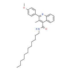 ChemSpider 2D Image | N-Dodecyl-2-(4-methoxyphenyl)-3-methyl-4-quinolinecarboxamide | C30H40N2O2