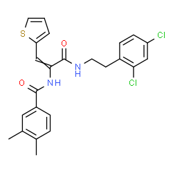 ChemSpider 2D Image | N-[3-{[2-(2,4-Dichlorophenyl)ethyl]amino}-3-oxo-1-(2-thienyl)-1-propen-2-yl]-3,4-dimethylbenzamide | C24H22Cl2N2O2S