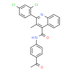 ChemSpider 2D Image | N-(4-Acetylphenyl)-2-(2,4-dichlorophenyl)-3-methyl-4-quinolinecarboxamide | C25H18Cl2N2O2