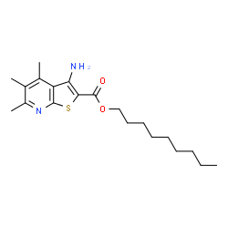 ChemSpider 2D Image | Nonyl 3-amino-4,5,6-trimethylthieno[2,3-b]pyridine-2-carboxylate | C20H30N2O2S