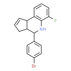 ChemSpider 2D Image | 4-(4-Bromophenyl)-6-fluoro-3a,4,5,9b-tetrahydro-3H-cyclopenta[c]quinoline | C18H15BrFN