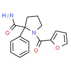 ChemSpider 2D Image | 1-(2-Furoyl)-2-phenylprolinamide | C16H16N2O3