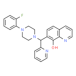 ChemSpider 2D Image | 7-[[4-(2-fluorophenyl)-1-piperazinyl](2-pyridinyl)methyl]-8-quinolinol | C25H23FN4O