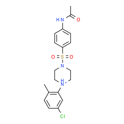 ChemSpider 2D Image | 4-[(4-Acetamidophenyl)sulfonyl]-1-(5-chloro-2-methylphenyl)piperazin-1-ium | C19H23ClN3O3S