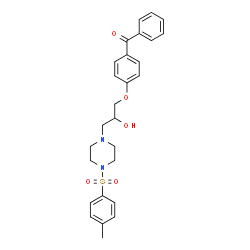 ChemSpider 2D Image | [4-(2-Hydroxy-3-{4-[(4-methylphenyl)sulfonyl]-1-piperazinyl}propoxy)phenyl](phenyl)methanone | C27H30N2O5S