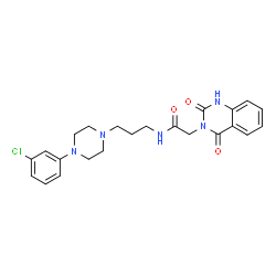 ChemSpider 2D Image | N-{3-[4-(3-Chlorophenyl)-1-piperazinyl]propyl}-2-(2,4-dioxo-1,4-dihydro-3(2H)-quinazolinyl)acetamide | C23H26ClN5O3