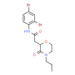 ChemSpider 2D Image | N-(2,4-Dibromophenyl)-2-(3-oxo-4-propyl-2-morpholinyl)acetamide | C15H18Br2N2O3