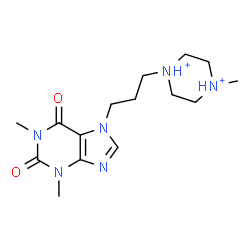 ChemSpider 2D Image | 1-[3-(1,3-Dimethyl-2,6-dioxo-1,2,3,6-tetrahydro-7H-purin-7-yl)propyl]-4-methylpiperazinediium | C15H26N6O2