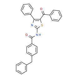 ChemSpider 2D Image | N-(5-Benzoyl-4-phenyl-1,3-thiazol-2-yl)-4-benzylbenzamide | C30H22N2O2S