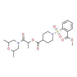 ChemSpider 2D Image | 1-(2,6-Dimethyl-4-morpholinyl)-1-oxo-2-propanyl 1-{[2-(methoxycarbonyl)phenyl]sulfonyl}-4-piperidinecarboxylate | C23H32N2O8S
