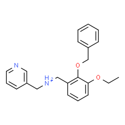 ChemSpider 2D Image | [2-(Benzyloxy)-3-ethoxyphenyl]-N-(3-pyridinylmethyl)methanaminium | C22H25N2O2