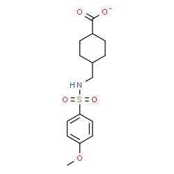 ChemSpider 2D Image | 4-({[(4-Methoxyphenyl)sulfonyl]amino}methyl)cyclohexanecarboxylate | C15H20NO5S