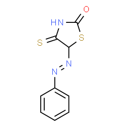 ChemSpider 2D Image | 5-[(E)-Phenyldiazenyl]-4-thioxo-1,3-thiazolidin-2-one | C9H7N3OS2