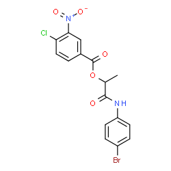 ChemSpider 2D Image | 1-[(4-Bromophenyl)amino]-1-oxo-2-propanyl 4-chloro-3-nitrobenzoate | C16H12BrClN2O5