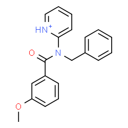 ChemSpider 2D Image | 2-[Benzyl(3-methoxybenzoyl)amino]pyridinium | C20H19N2O2