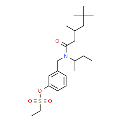 ChemSpider 2D Image | 3-{[sec-Butyl(3,5,5-trimethylhexanoyl)amino]methyl}phenyl ethanesulfonate | C22H37NO4S