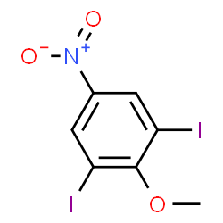 ChemSpider 2D Image | 1,3-Diiodo-2-methoxy-5-nitrobenzene | C7H5I2NO3