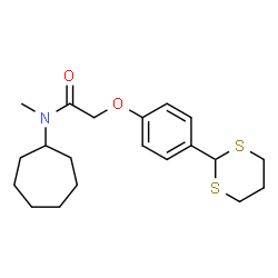 ChemSpider 2D Image | N-Cycloheptyl-2-[4-(1,3-dithian-2-yl)phenoxy]-N-methylacetamide | C20H29NO2S2