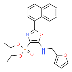 ChemSpider 2D Image | Diethyl {5-[(2-furylmethyl)amino]-2-(1-naphthyl)-1,3-oxazol-4-yl}phosphonate | C22H23N2O5P