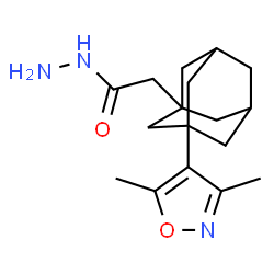 ChemSpider 2D Image | 2-[3-(3,5-dimethylisoxazol-4-yl)-1-adamantyl]acetohydrazide | C17H25N3O2