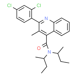 ChemSpider 2D Image | N,N-Di-sec-butyl-2-(2,4-dichlorophenyl)-3-methyl-4-quinolinecarboxamide | C25H28Cl2N2O