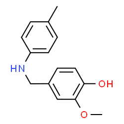 ChemSpider 2D Image | 2-Methoxy-4-{[(4-methylphenyl)amino]methyl}phenol | C15H17NO2