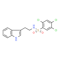 ChemSpider 2D Image | 2,4,5-Trichloro-N-[2-(1H-indol-3-yl)ethyl]benzenesulfonamide | C16H13Cl3N2O2S