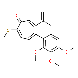 ChemSpider 2D Image | 1,2,3-Trimethoxy-6-methylene-9-(methylsulfanyl)-5,6-dihydro-8H-cyclohepta[a]naphthalen-8-one | C20H20O4S