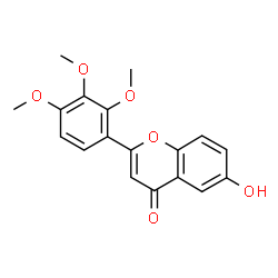 ChemSpider 2D Image | 6-Hydroxy-2-(2,3,4-trimethoxyphenyl)-4H-chromen-4-one | C18H16O6