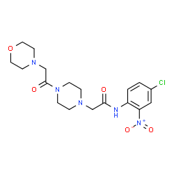 ChemSpider 2D Image | N-(4-Chloro-2-nitrophenyl)-2-[4-(4-morpholinylacetyl)-1-piperazinyl]acetamide | C18H24ClN5O5