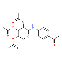 ChemSpider 2D Image | 2,3,4-Tri-O-acetyl-N-(4-acetylphenyl)pentopyranosylamine | C19H23NO8
