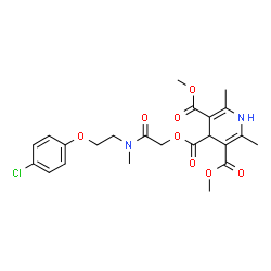 ChemSpider 2D Image | 4-(2-{[2-(4-Chlorophenoxy)ethyl](methyl)amino}-2-oxoethyl) 3,5-dimethyl 2,6-dimethyl-1,4-dihydro-3,4,5-pyridinetricarboxylate | C23H27ClN2O8