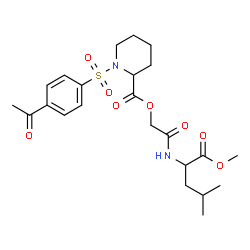 ChemSpider 2D Image | Methyl N-{[({1-[(4-acetylphenyl)sulfonyl]-2-piperidinyl}carbonyl)oxy]acetyl}leucinate | C23H32N2O8S