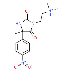 ChemSpider 2D Image | N,N-Dimethyl-2-[4-methyl-4-(4-nitrophenyl)-2,5-dioxo-1-imidazolidinyl]ethanaminium | C14H19N4O4