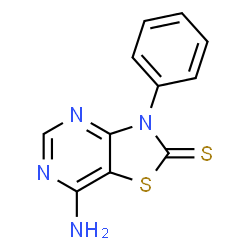 ChemSpider 2D Image | 7-Amino-3-phenyl[1,3]thiazolo[4,5-d]pyrimidine-2(3H)-thione | C11H8N4S2