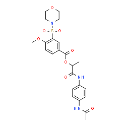 ChemSpider 2D Image | 1-[(4-Acetamidophenyl)amino]-1-oxo-2-propanyl 4-methoxy-3-(4-morpholinylsulfonyl)benzoate | C23H27N3O8S