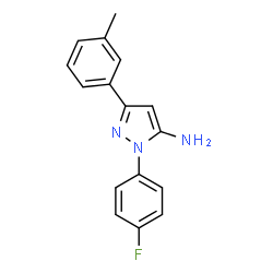 ChemSpider 2D Image | 1-(4-Fluorophenyl)-3-(3-methylphenyl)-1H-pyrazol-5-amine | C16H14FN3