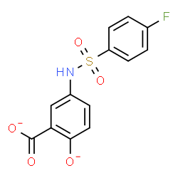 ChemSpider 2D Image | 5-{[(4-Fluorophenyl)sulfonyl]amino}-2-oxidobenzoate | C13H8FNO5S