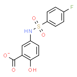 ChemSpider 2D Image | 5-{[(4-Fluorophenyl)sulfonyl]amino}-2-hydroxybenzoate | C13H9FNO5S