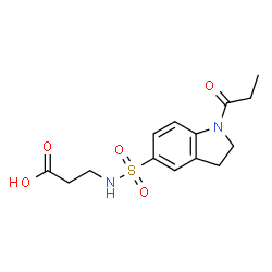 ChemSpider 2D Image | 3-(1-propanoyl-2,3-dihydroindole-5-sulfonamido)propanoic acid | C14H18N2O5S